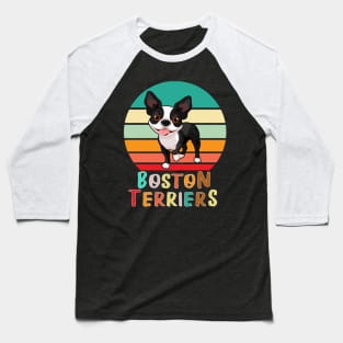 Vintage Retro Boston Terriers Baseball T-Shirt